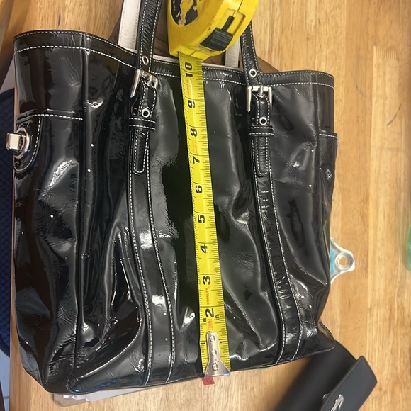 Coach Black Patent Leather Tote - Picture 9 of 11